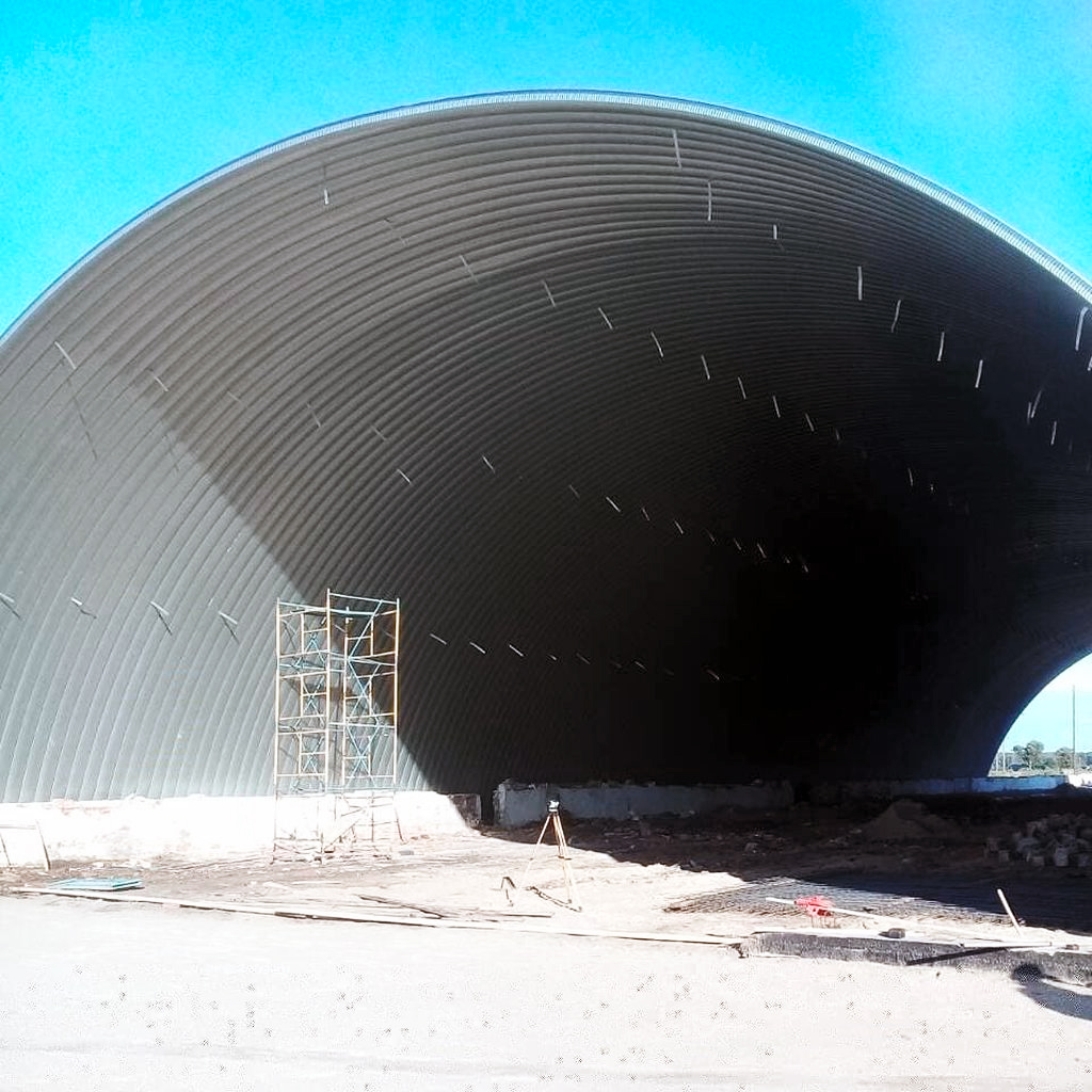 Бескаркасный арочный ангар шириной 22 метра